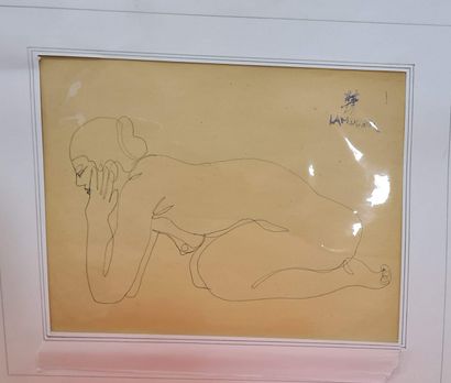 null LAM-DONG (1920-1987) 
Etudes de nus et de personnges
Sept dessins à l'encre...
