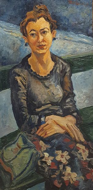 null TAILHARDAT Vincent (né en 1970)
Femme sur un banc 
Huile sur toile signée en...