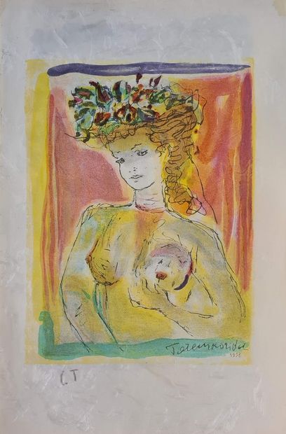 null TOUCHAGUES Louis, d'après
Femme dans les bois, 1956
Lithographie en couleur...
