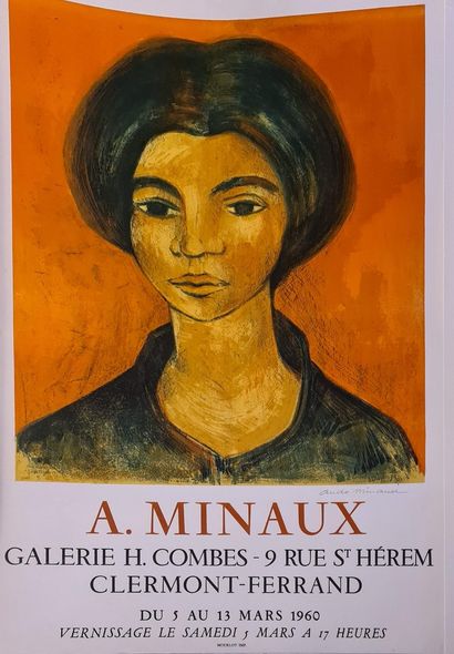 null MINAUX André (1923-1986)
Sous bois - portrait (avec l'affiche à la galerie H....