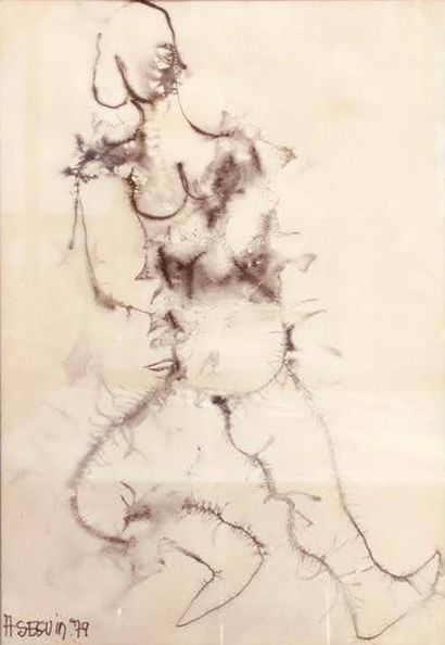 null SEGUIN Adrien (1926-2005)
femme nue, 79
encre sur papier, signé daté en bas...
