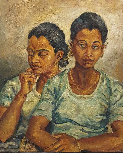 null TAILHARDAT Vincent (né en 1970)
Double portrait, Marie, Lyne
Huile sur toile...