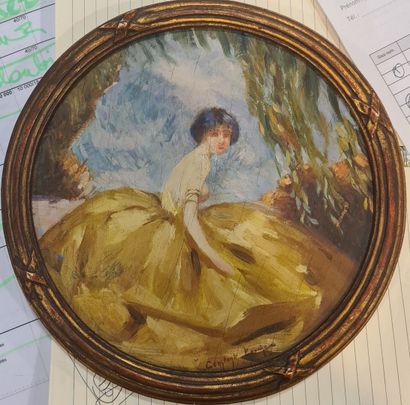 null LOUCHE Constant (1880-1965)
Femme à la robe jaune.
esquisse à l'huile sur panneau...