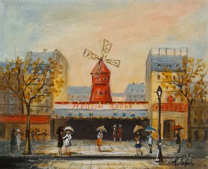 null PABOIS Michel (né en 1939)
Les grands Boulevards - Place des Vosges - Moulin...