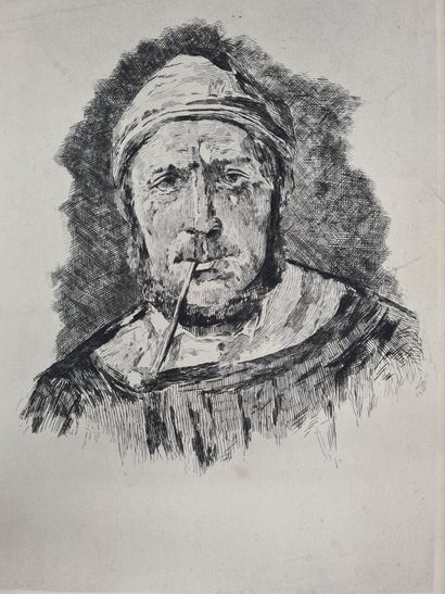 null LUNOIS Alexandre, 1863-1916
Man with a pipe
Engraving, signed lower right with...