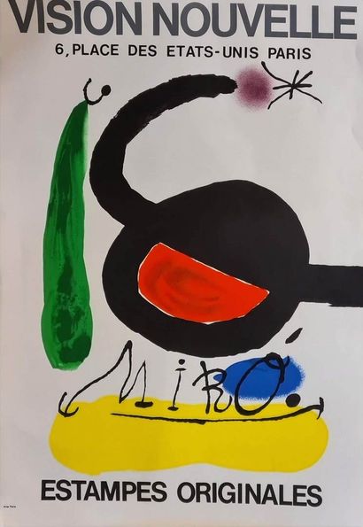 null MIRO Joan, after 
Poster lithographed in colors, original prints, Vision Nouvelle...