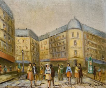 null PABOIS Michel (né en 1939)
Les grands Boulevards - Place des Vosges - Moulin...