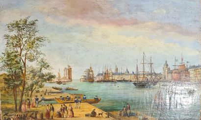 null ECOLE XIXeme siècle
Maisons en bord de mer,
huile sur isorel (restaurations),...