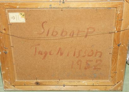 null NILSSON Tage, 1926-1997,
Sibbarp, 1952,
huile sur isorel, monogramme en bas...