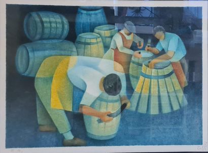null TOFFOLI Louis (1907-1999)
The coopers, 1986
Lithograph, signed lower right and...