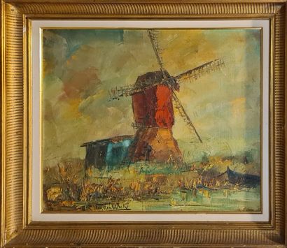 null VANDENBULCKE Roger (né en 1921)
Moulin en Hollande
Huile sur toile signée en...