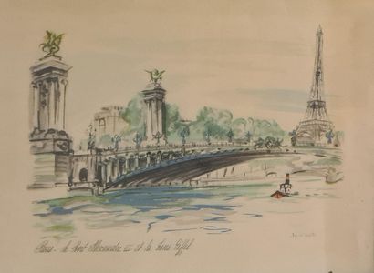 null JANICOTTE (XX)
Paris, Notre Dame et les bouquinistes - Paris, le pont Alexandre...