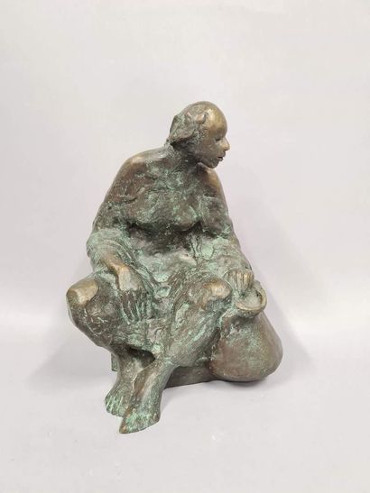 null GAMAL Meleaka (né en 1954)
Femme à la jarre au bord du Nil, 92 (?)
bronze à...