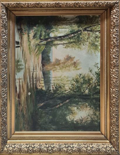 null DROUET G., XIXe-XXe siècle,
Clairière après l'averse, 1897,
huile sur toile...