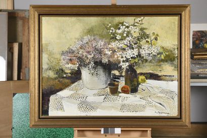 null JOUENNE Michel, 1933-2021
La nappe brodée
huile sur toile
signée en bas à droite,...