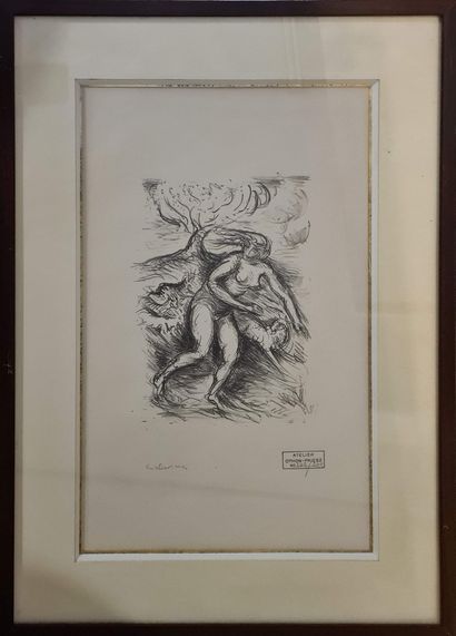null FRIESZ Emile Othon (1879-1949). 
La Nymphe. 
Lithographie en noir, signée en...