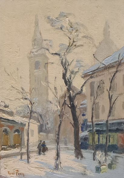 null PÉAN René Louis (1875-1955)
Montmartre, La place du Tertre sous la neige
Huile...