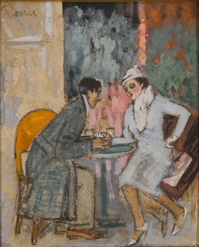 null FLORANE [Louis BLANCHARD dit] (1871-1939)
Sur le vif, au café, circa 1925
Huile...