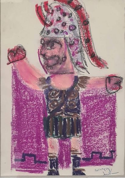 null PATRICALAKIS Faidon, 1935-2017,
Spartan, costume project for Lysistrata, 
colored...
