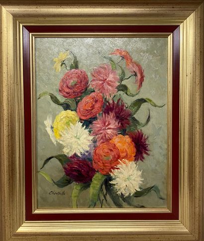 null CHANTERELLE Lucien
Still life - Bouquet of flowers 
Oil on canvas and an oil...