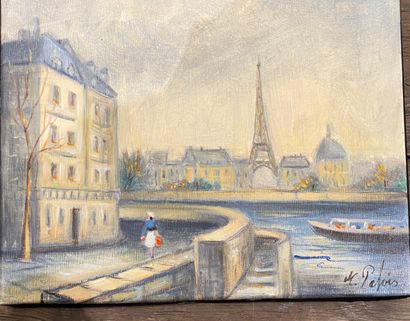 null PABOIS Michel (born 1939)
The square - return from fishing - The Seine in Paris...