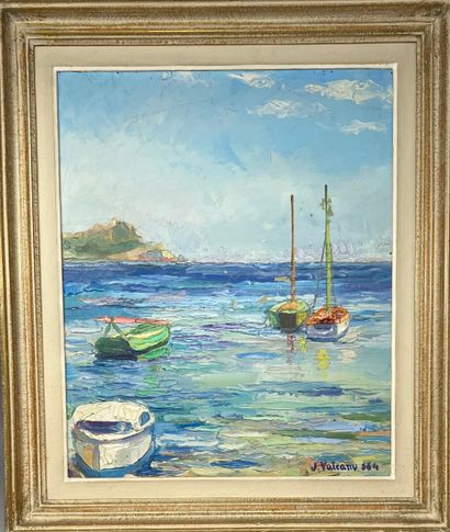 null Lot of paintings: 

VALCONA J., Seaside 1964 Oil on canvas signed lower right...