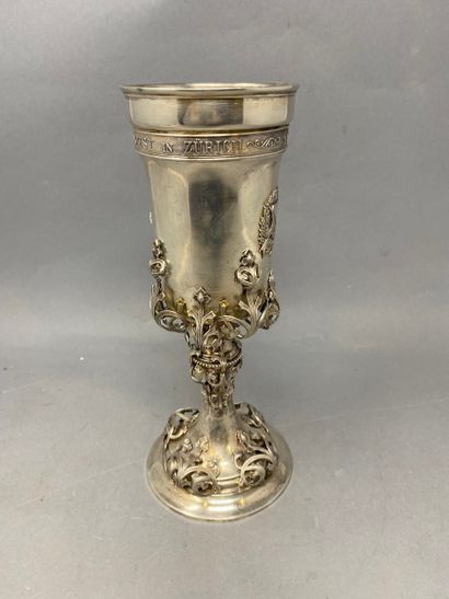 Silver chalice with inscription 