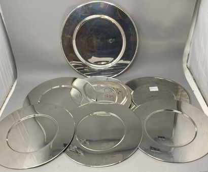 BOUILLET BOURDELLE - 
6 silver metal plates...