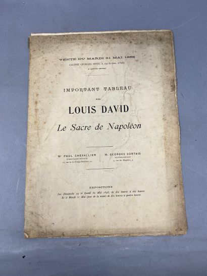 null Plaquette de la vente du sacre de Napoléon de David 31 Mi 1898 en feuillet in-folio
Sur...