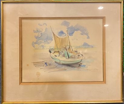 null DURAND ROY R.E.
The boats 
Watercolor on paper 
24 x 31 cm at sight 