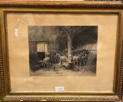 null The Sheepfold 
Engraving signed lower left
35 x 45 cm