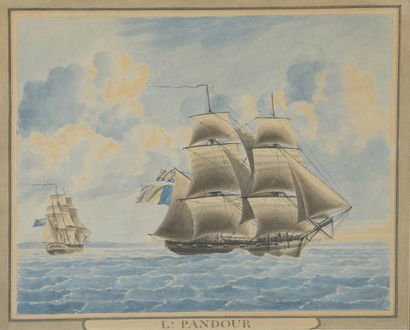 null ANONYMOUS 19th century,
Zenadore and Vainqueur - La Pandour,
two watercolors...