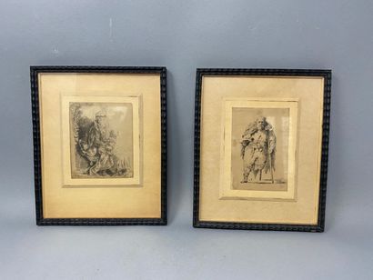 null Suite de quatre gravures, Fin XIXème - Début XXème siècle comprenant:

- Rembrandt...