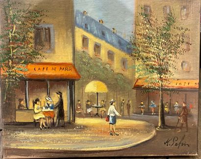null PABOIS Michel (born 1939)
the quays - The Seine - Champs Elysées - Café in Paris...