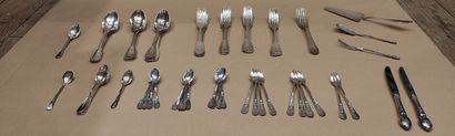 CHRISTOFLE
Set of silver plated cutlery.