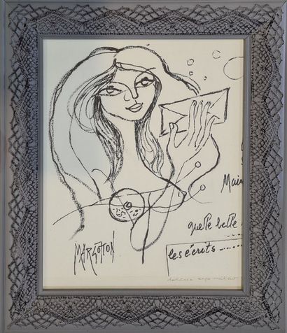 null MARGOTTON René (1915-2009)
The writings... 
Grease pencil on paper, signed lower...