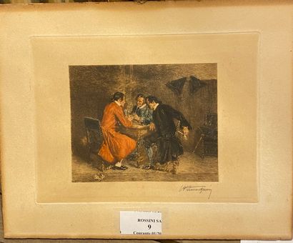 null The Three Men 
engraving signed at the bottom right 
15 x 20 cm
