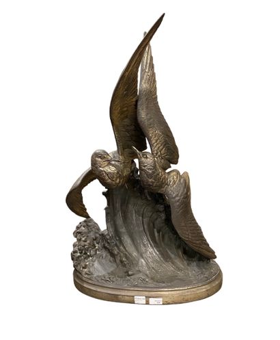 LECHESNES henri LECHESNES henri
Mouettes 
Sculpture en régule 
76 x 53 cm