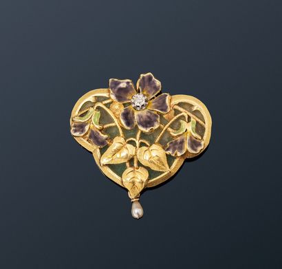 18K (750) gold jewelry element, decorated...