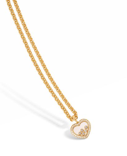 null CHOPARD
Heart pendant in 18K (750) gold, Happy Diamonds model, set with 5 round...