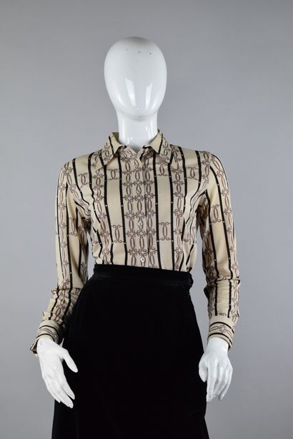 null CELINE 
Circa late 1970

Rare blouse with a pattern reminiscent of the House's...