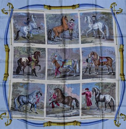 null HERMES PARIS 

Silk square "The breeds of horses" by H.Grygkar first edition...