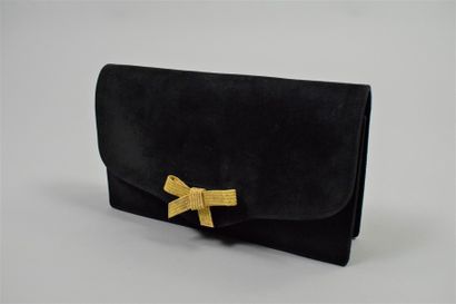 null HERMES PARIS, jewelry by Georges Lenfant
Circa 1960

Rare black suede evening...