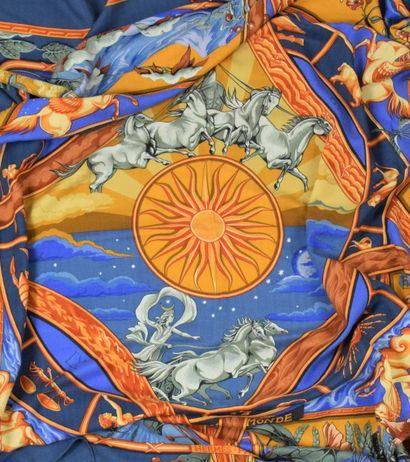 null HERMES PARIS 

Rare silk and cashmere shawl "Rhythms of the world" by L. Toutsy...