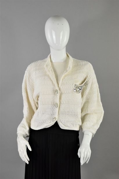 null TED LAPIDUS Haute Couture Boutique
Circa 1980

White mesh vest with important...