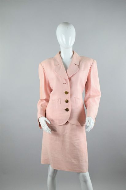 null YVES SAINT LAURENT Left Bank 
Spring/Summer 1989

Soft pink outfit consisting...