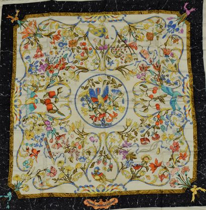 null HERMES PARIS 

Rare silk square "Stones of the East and West" by Z. Powels first...