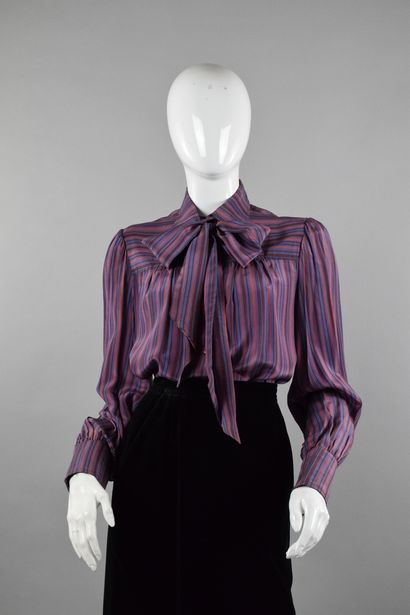 null TED LAPIDUS Haute Couture Boutique
Circa 1980

Silk blouse with pink, blue and...
