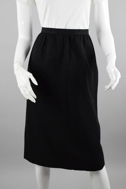 null SAINT LAURENT Left Bank 
Circa 1980

Black straight skirt with a slit at the...