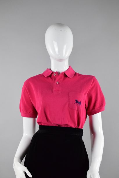 null CELINE 
Circa 1980

Short sleeve polo shirt in crushed raspberry.
Slight wear....